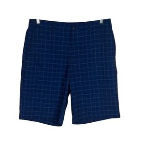 Ben Hogan Mens Blue Windowpane Plaid Golf Shorts Size 34 Stretch Performance